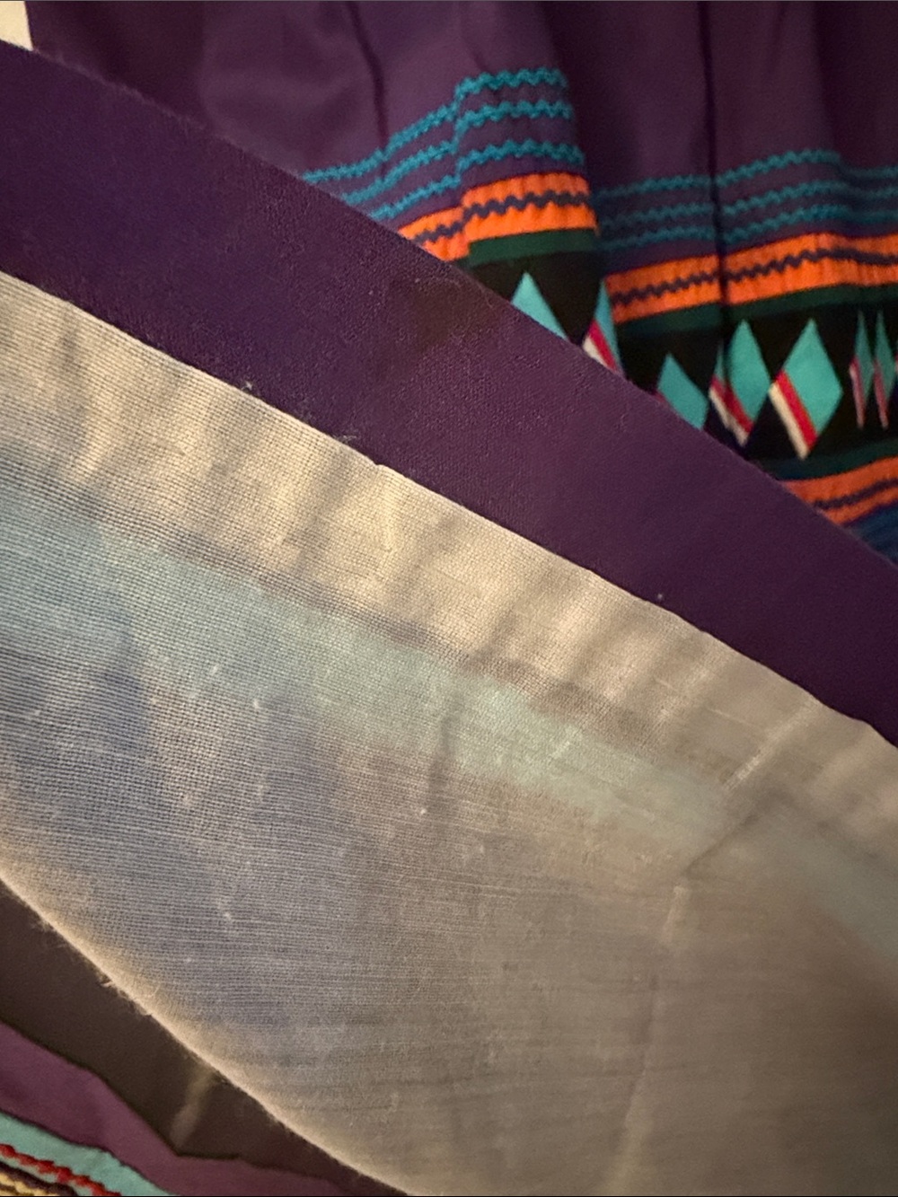 Vintage Native American Seminole Patchwork Skirt Handmade - Picture 5 of 15